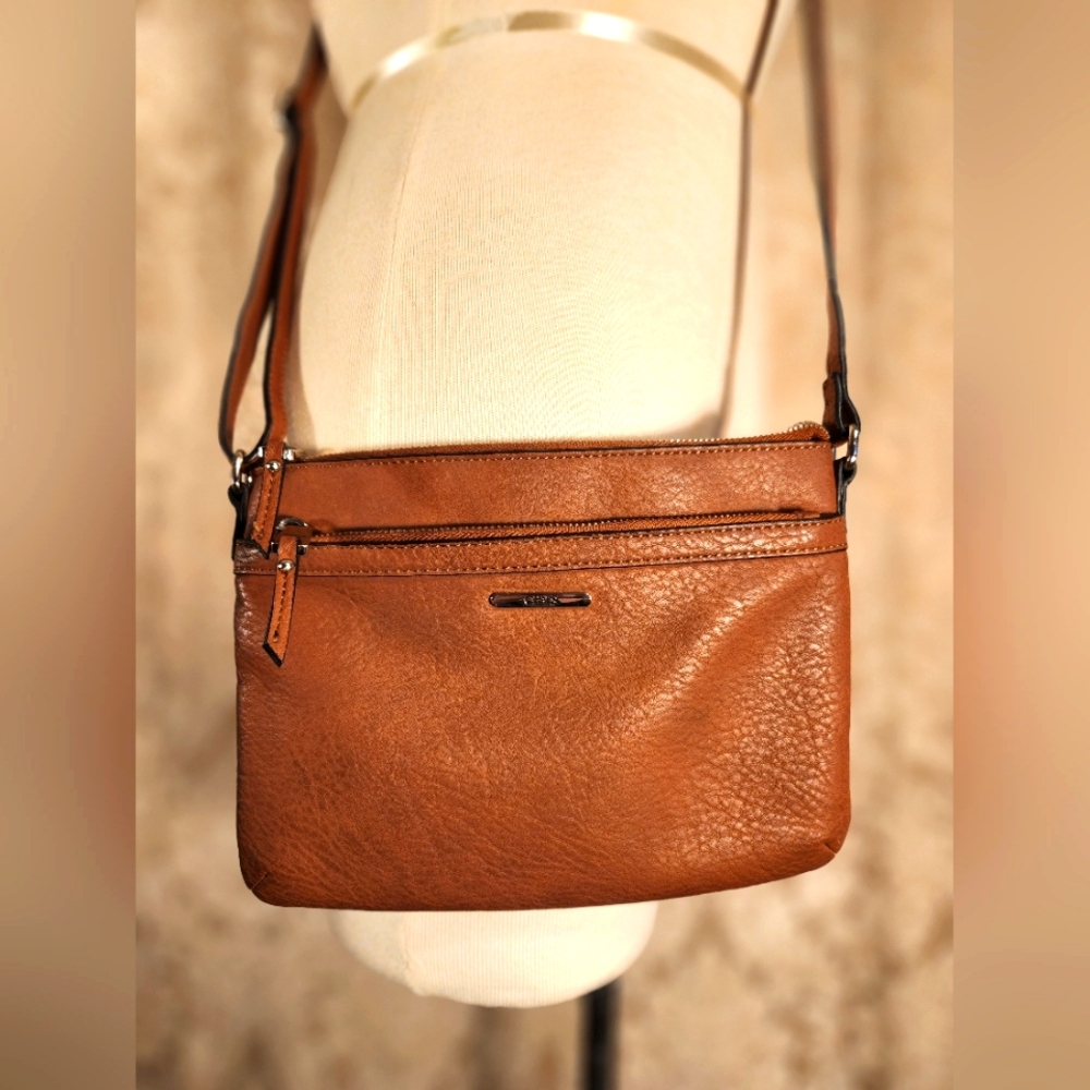Chaps | Ralph Lauren Brown Faux Leather Cross Body Shoulder Bag